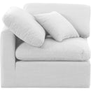 Meridian Indulge White Linen Textured Fabric Corner Chair IMAGE 4