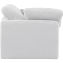 Meridian Indulge White Linen Textured Fabric Corner Chair IMAGE 5