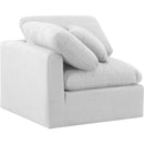 Meridian Indulge White Linen Textured Fabric Corner Chair IMAGE 6