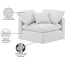 Meridian Indulge White Linen Textured Fabric Corner Chair IMAGE 8