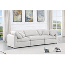 Meridian Indulge White Linen Textured Fabric Modular Sofa IMAGE 2