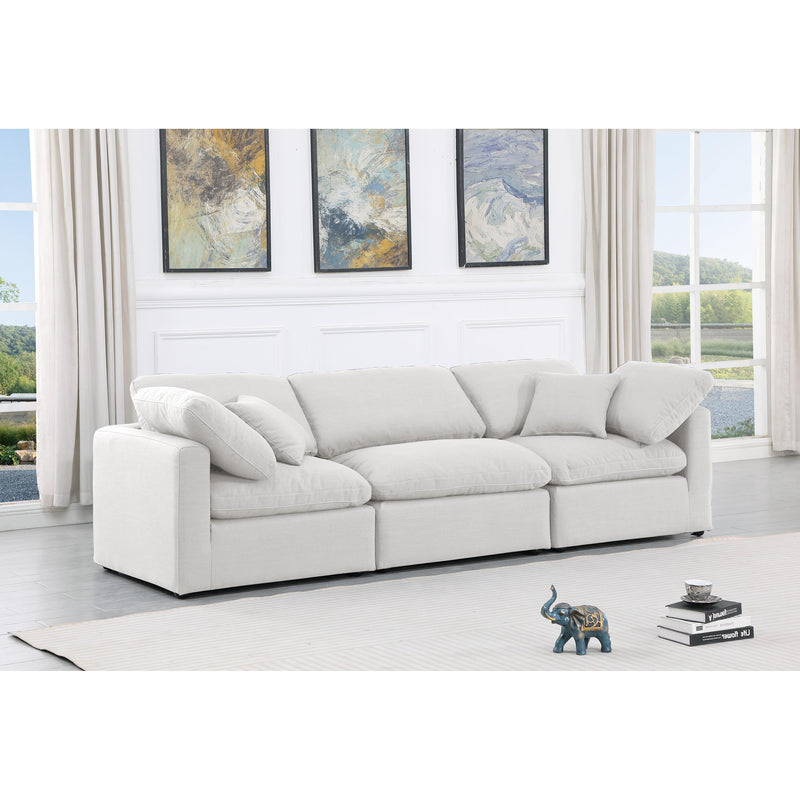 Meridian Indulge White Linen Textured Fabric Modular Sofa IMAGE 2