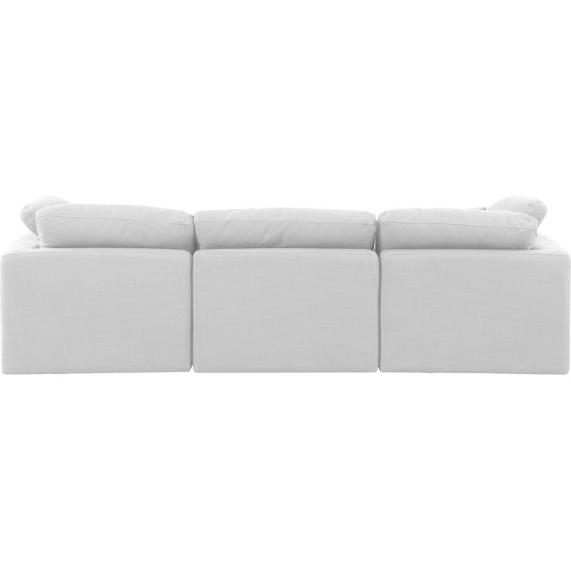 Meridian Indulge White Linen Textured Fabric Modular Sofa IMAGE 3