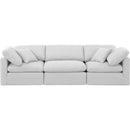 Meridian Indulge White Linen Textured Fabric Modular Sofa IMAGE 4
