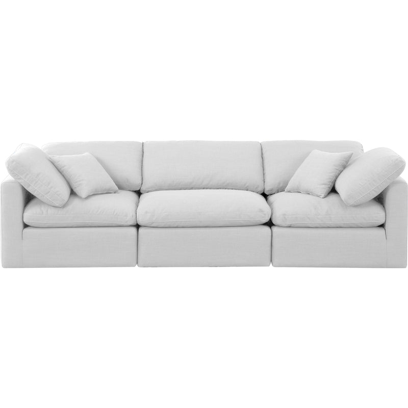 Meridian Indulge White Linen Textured Fabric Modular Sofa IMAGE 4