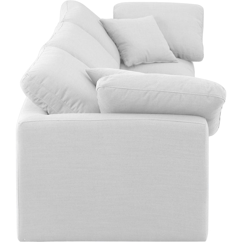 Meridian Indulge White Linen Textured Fabric Modular Sofa IMAGE 5