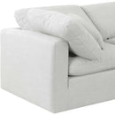 Meridian Indulge White Linen Textured Fabric Modular Sofa IMAGE 6