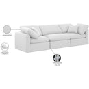 Meridian Indulge White Linen Textured Fabric Modular Sofa IMAGE 8