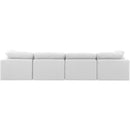 Meridian Indulge White Linen Textured Fabric Modular Sofa IMAGE 3