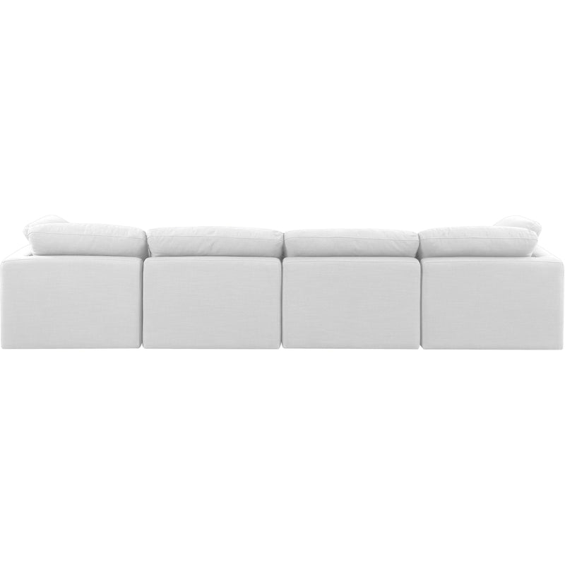 Meridian Indulge White Linen Textured Fabric Modular Sofa IMAGE 3