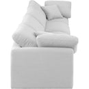 Meridian Indulge White Linen Textured Fabric Modular Sofa IMAGE 5