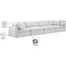 Meridian Indulge White Linen Textured Fabric Modular Sofa IMAGE 8