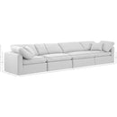 Meridian Indulge White Linen Textured Fabric Modular Sofa IMAGE 9