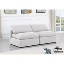 Meridian Indulge White Linen Textured Fabric Modular Sofa IMAGE 2