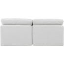 Meridian Indulge White Linen Textured Fabric Modular Sofa IMAGE 3