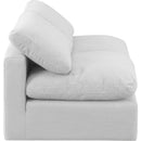 Meridian Indulge White Linen Textured Fabric Modular Sofa IMAGE 5