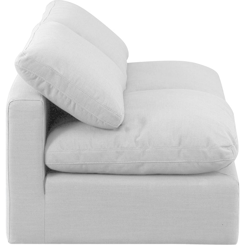 Meridian Indulge White Linen Textured Fabric Modular Sofa IMAGE 5