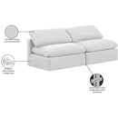 Meridian Indulge White Linen Textured Fabric Modular Sofa IMAGE 7