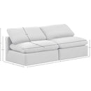 Meridian Indulge White Linen Textured Fabric Modular Sofa IMAGE 8
