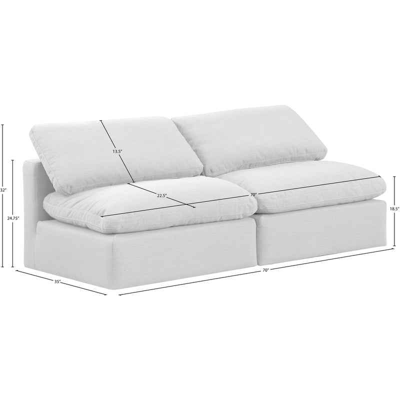 Meridian Indulge White Linen Textured Fabric Modular Sofa IMAGE 8