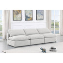 Meridian Indulge White Linen Textured Fabric Modular Sofa IMAGE 2