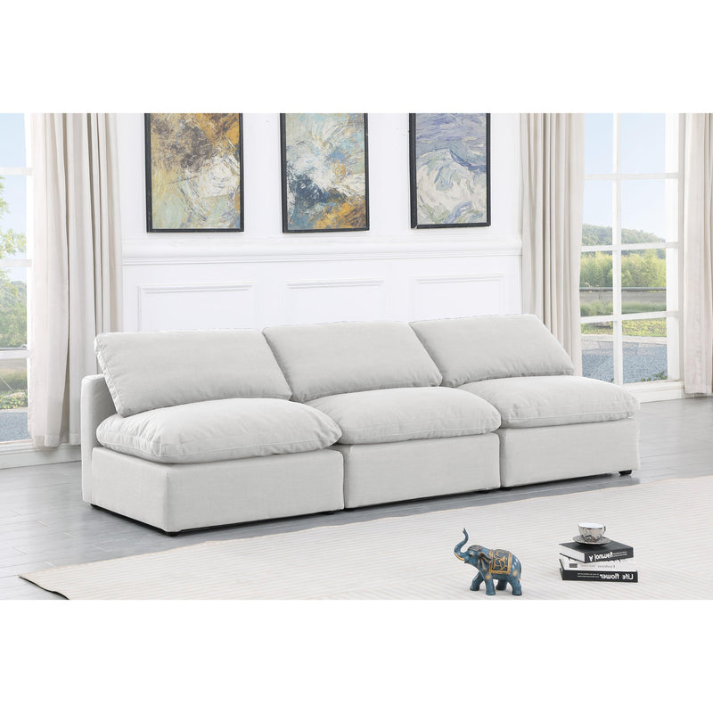 Meridian Indulge White Linen Textured Fabric Modular Sofa IMAGE 2
