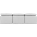 Meridian Indulge White Linen Textured Fabric Modular Sofa IMAGE 3