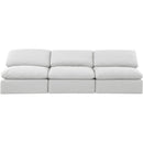 Meridian Indulge White Linen Textured Fabric Modular Sofa IMAGE 4