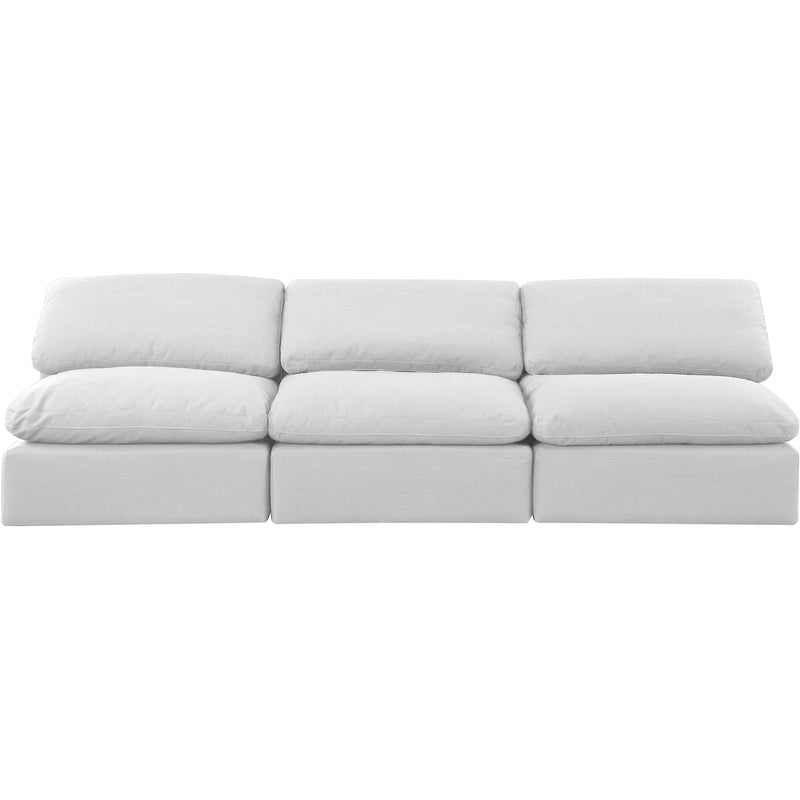 Meridian Indulge White Linen Textured Fabric Modular Sofa IMAGE 4
