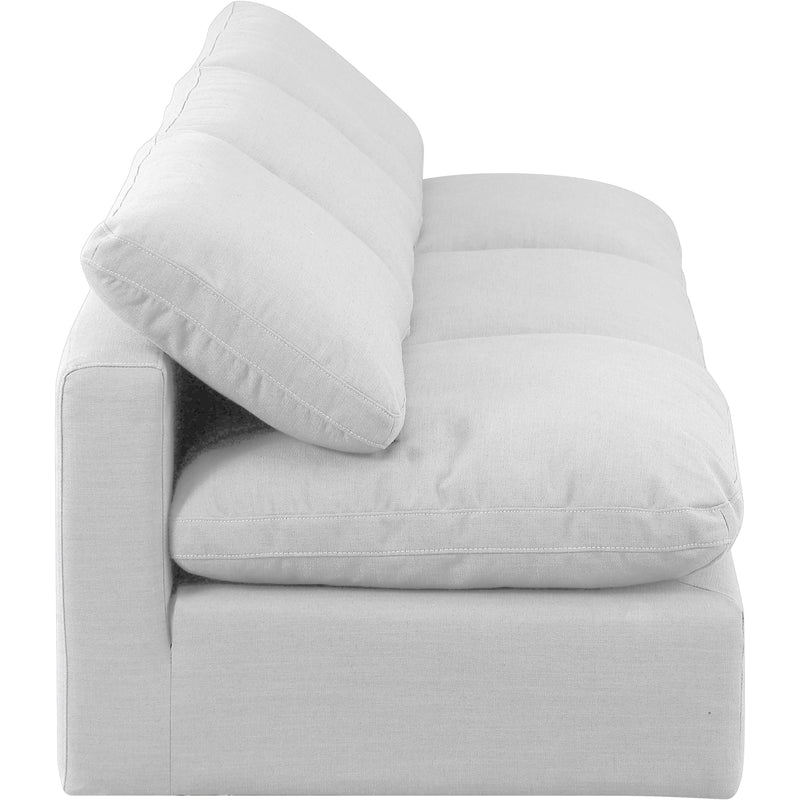 Meridian Indulge White Linen Textured Fabric Modular Sofa IMAGE 5