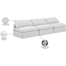 Meridian Indulge White Linen Textured Fabric Modular Sofa IMAGE 7