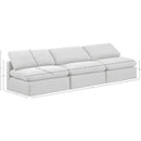 Meridian Indulge White Linen Textured Fabric Modular Sofa IMAGE 8