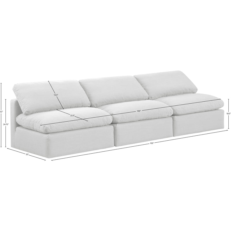 Meridian Indulge White Linen Textured Fabric Modular Sofa IMAGE 8