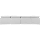 Meridian Indulge White Linen Textured Fabric Modular Sofa IMAGE 3