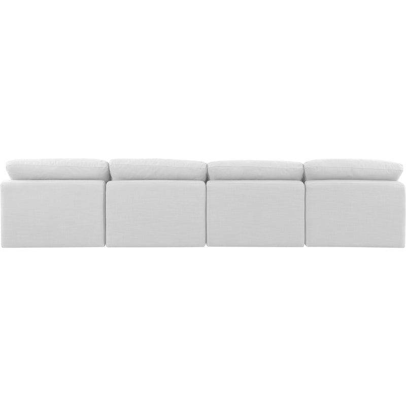 Meridian Indulge White Linen Textured Fabric Modular Sofa IMAGE 3