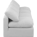 Meridian Indulge White Linen Textured Fabric Modular Sofa IMAGE 5