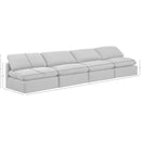 Meridian Indulge White Linen Textured Fabric Modular Sofa IMAGE 8