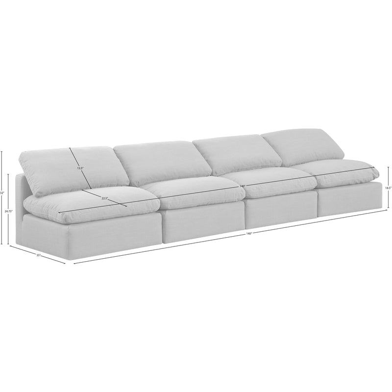 Meridian Indulge White Linen Textured Fabric Modular Sofa IMAGE 8