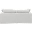 Meridian Indulge White Linen Textured Fabric Modular Sofa IMAGE 3
