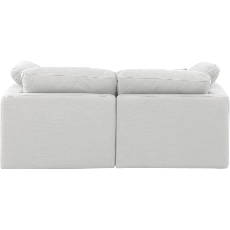 Meridian Indulge White Linen Textured Fabric Modular Sofa IMAGE 3