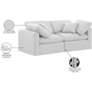 Meridian Indulge White Linen Textured Fabric Modular Sofa IMAGE 8