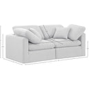 Meridian Indulge White Linen Textured Fabric Modular Sofa IMAGE 9