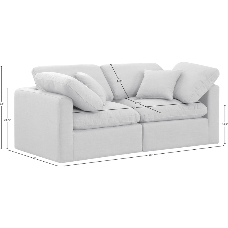 Meridian Indulge White Linen Textured Fabric Modular Sofa IMAGE 9