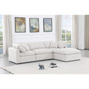 Meridian Indulge White Linen Textured Fabric Modular Sectional IMAGE 2
