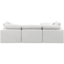 Meridian Indulge White Linen Textured Fabric Modular Sectional IMAGE 3