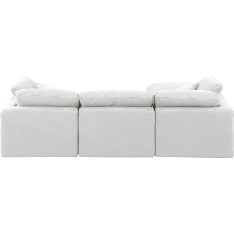 Meridian Indulge White Linen Textured Fabric Modular Sectional IMAGE 3