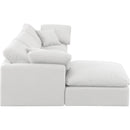 Meridian Indulge White Linen Textured Fabric Modular Sectional IMAGE 5