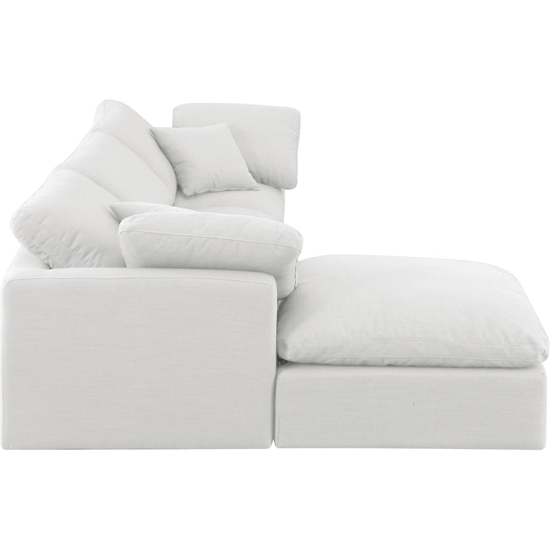 Meridian Indulge White Linen Textured Fabric Modular Sectional IMAGE 5