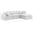 Meridian Indulge White Linen Textured Fabric Modular Sectional IMAGE 9