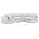 Meridian Indulge White Linen Textured Fabric Modular Sectional IMAGE 10